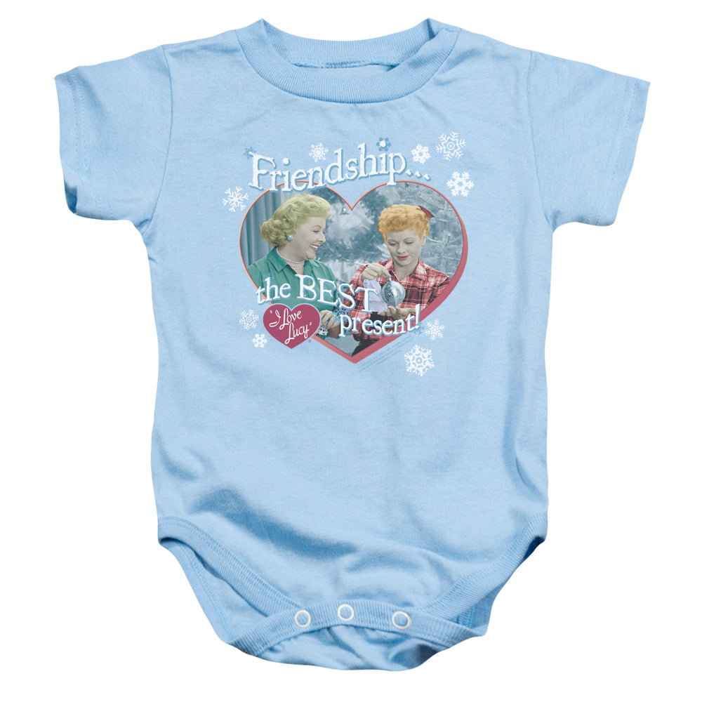 AN OFFCIALLY LICENSED I LOVE LUCY THE BEST PRESENT BABY BODYSUIT LIGHT BLUE