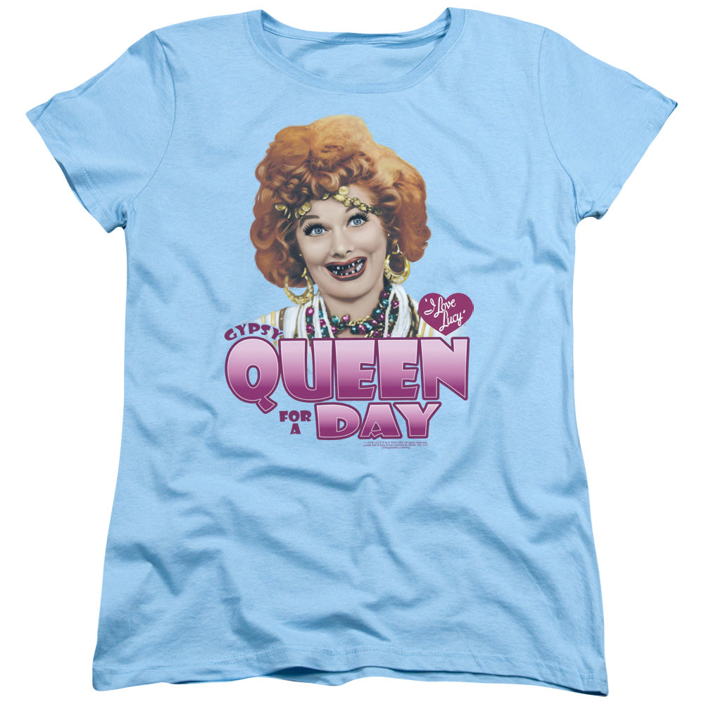 AN OFFCIALLY LICENSED I LOVE LUCY GYPSY QUEEN WOMEN'S REGULAR FIT T-SHIRT LIGHT BLUE
