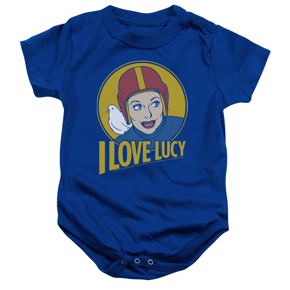 AN OFFCIALLY LICENSED I LOVE LUCY LB SUPER COMIC BABY BODYSUIT ROYAL
