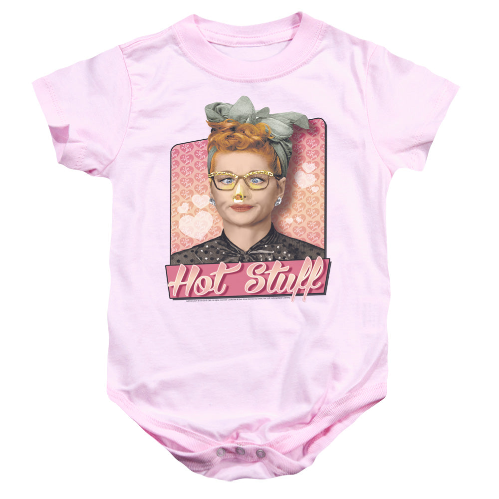 AN OFFCIALLY LICENSED I LOVE LUCY HOT STUFF BABY BODYSUIT PINK
