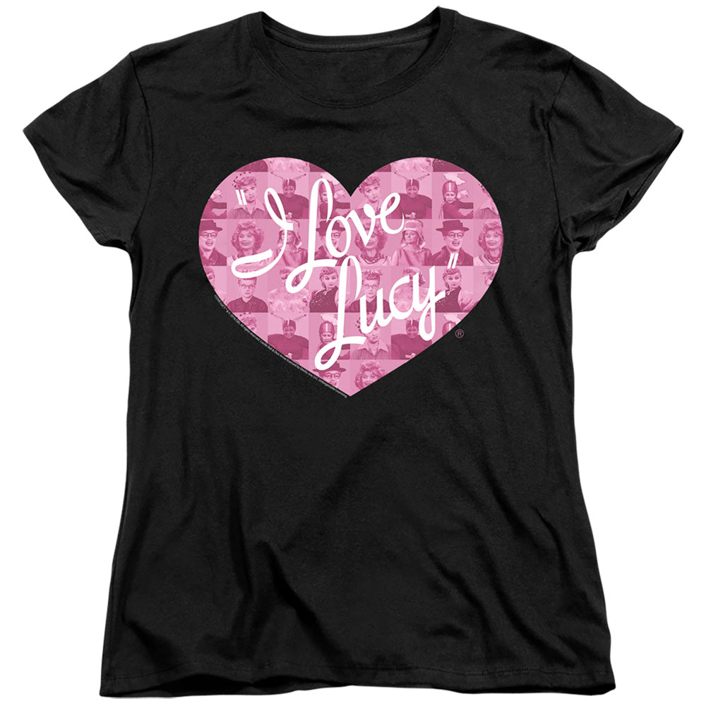 AN OFFCIALLY LICENSED I LOVE LUCY MANY MOODS LOGO WOMEN'S REGULAR FIT T-SHIRT BLACK