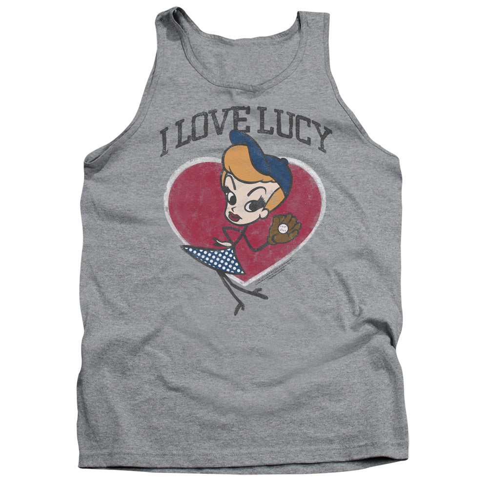 AN OFFCIALLY LICENSED I LOVE LUCY BASEBALL DIVA ADULT UNISEX TANK TOP ATHLETIC HEATHER