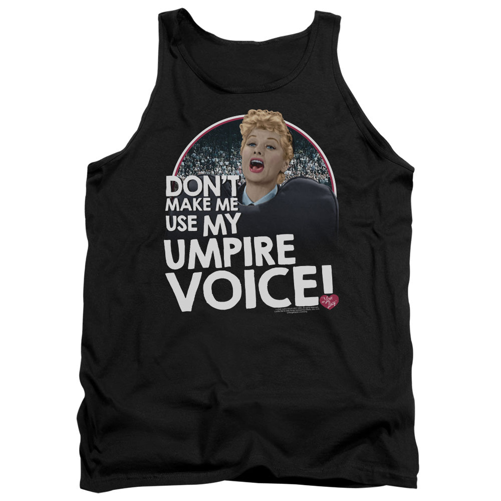 AN OFFCIALLY LICENSED I LOVE LUCY UMPIRE ADULT UNISEX TANK TOP BLACK