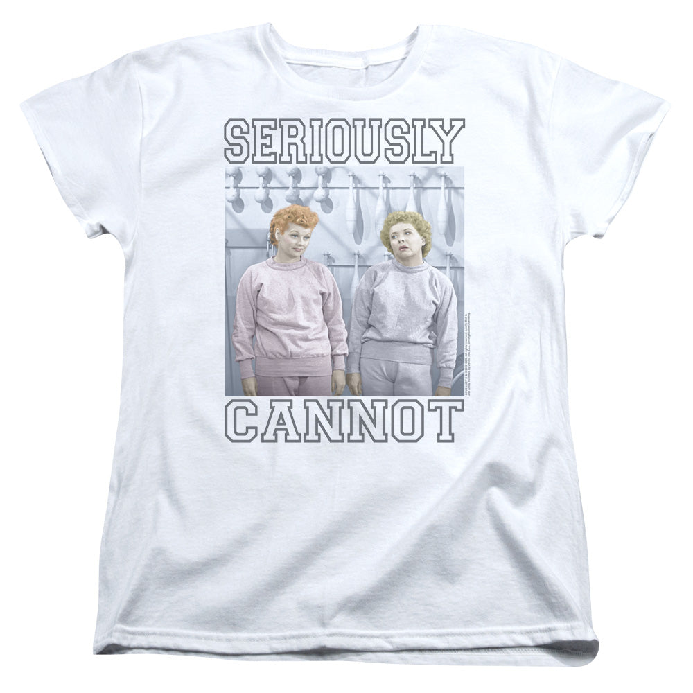 AN OFFCIALLY LICENSED I LOVE LUCY SERIOUSLY CANNOT WOMEN'S REGULAR FIT T-SHIRT WHITE