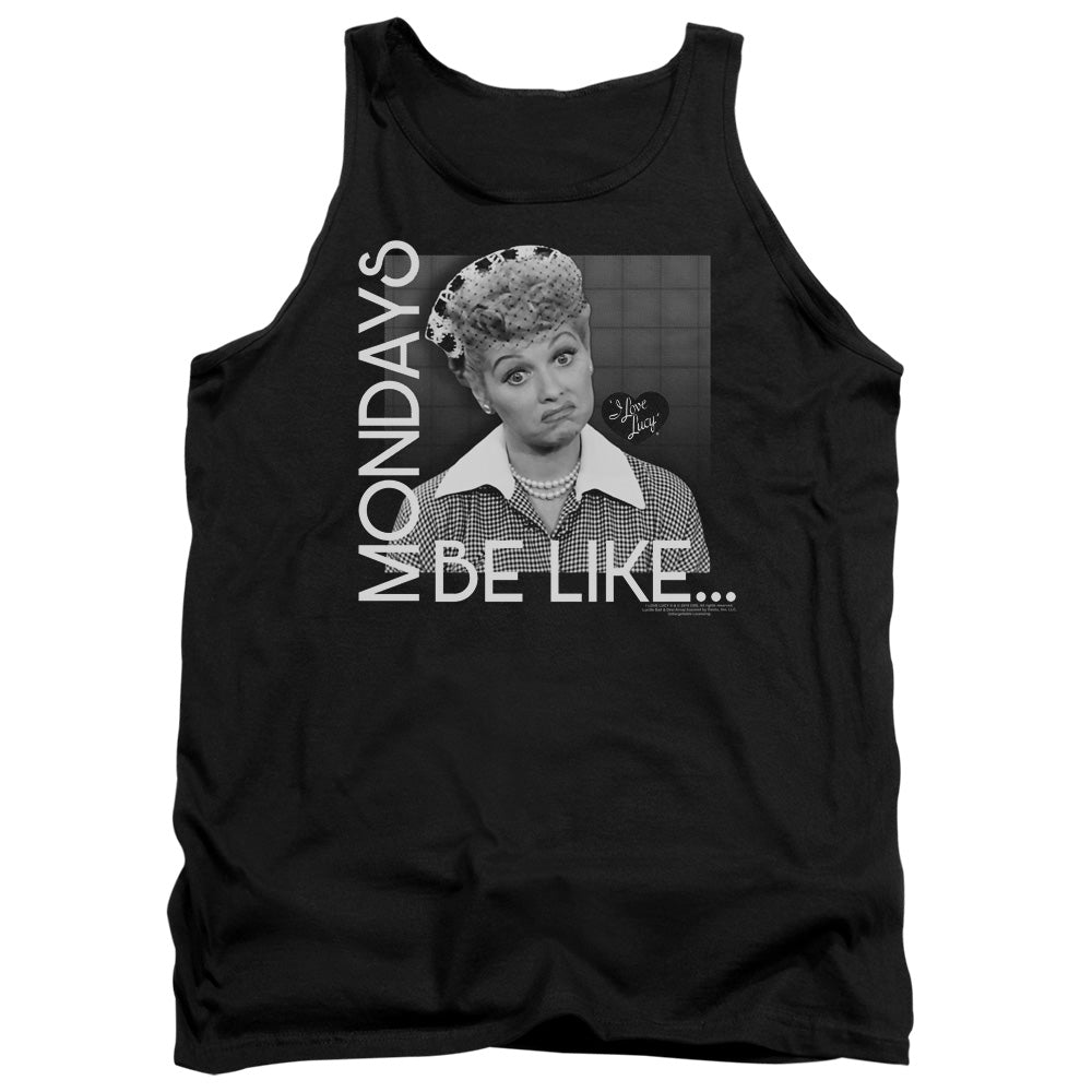 AN OFFCIALLY LICENSED I LOVE LUCY MONDAYS BE LIKE ADULT UNISEX TANK TOP BLACK