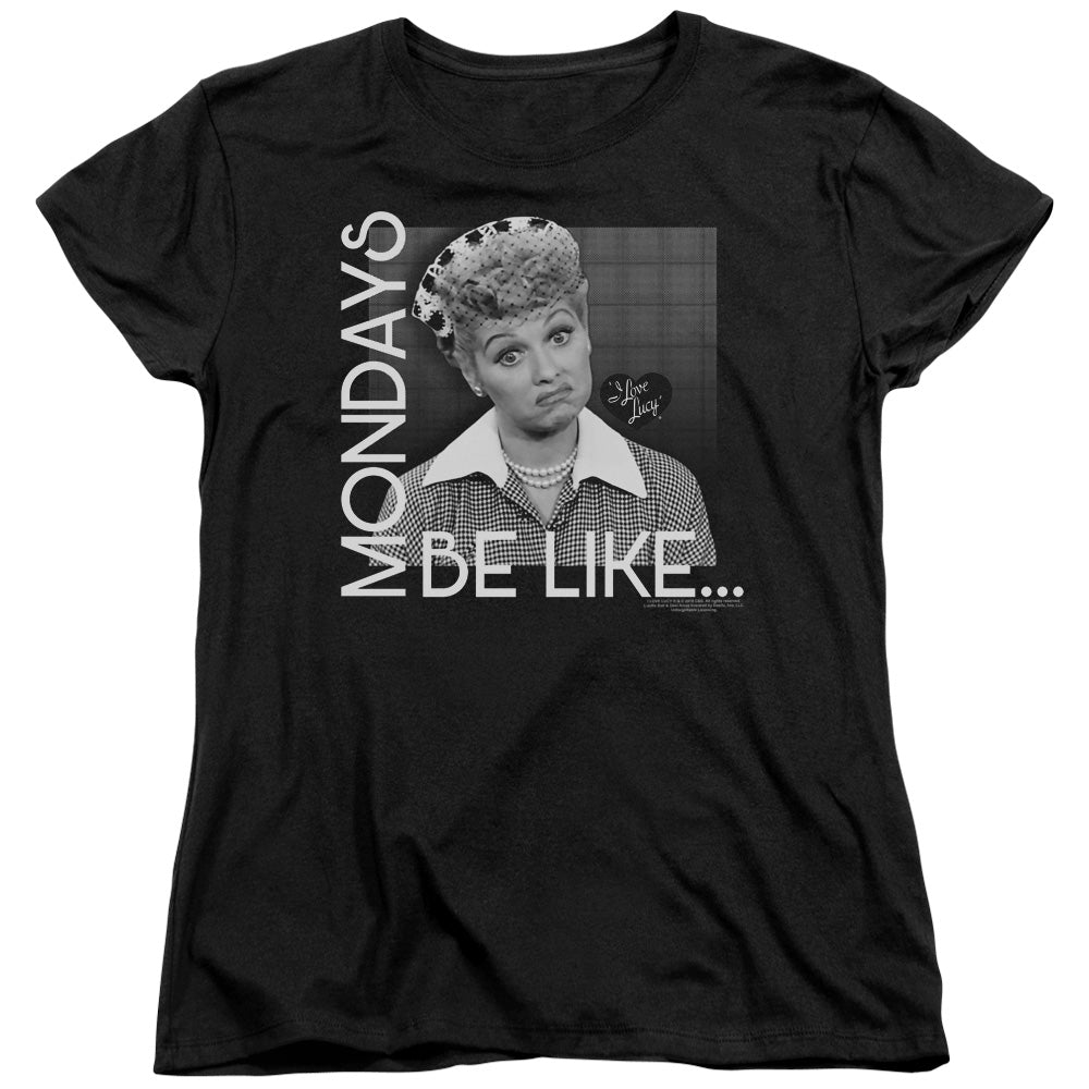 AN OFFCIALLY LICENSED I LOVE LUCY MONDAYS BE LIKE WOMEN'S REGULAR FIT T-SHIRT BLACK