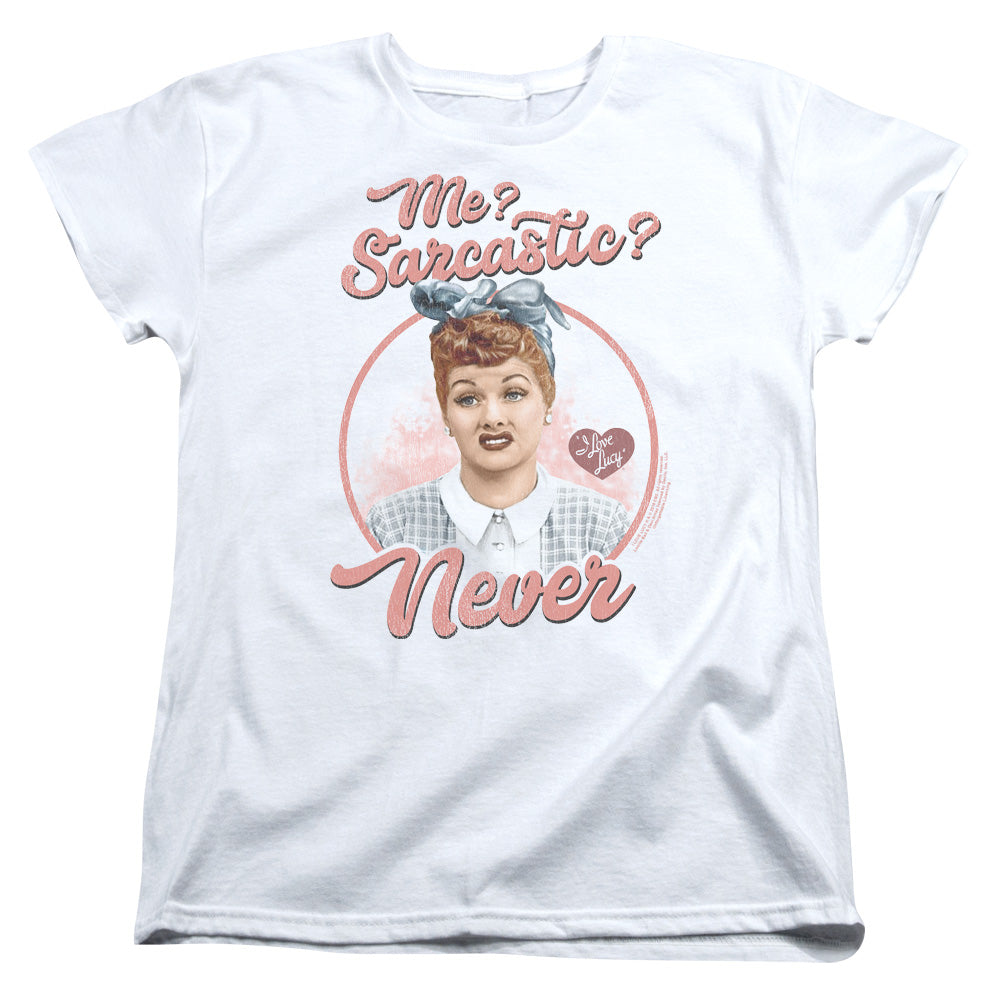 AN OFFCIALLY LICENSED I LOVE LUCY SARCASTIC WOMEN'S REGULAR FIT T-SHIRT WHITE