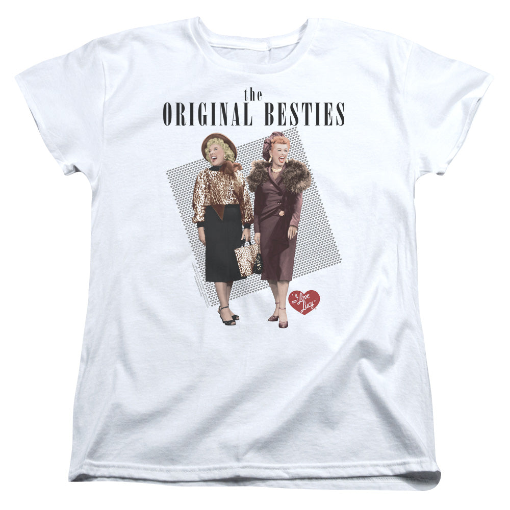 AN OFFCIALLY LICENSED I LOVE LUCY ORIGINAL BESTIE WOMEN'S REGULAR FIT T-SHIRT WHITE