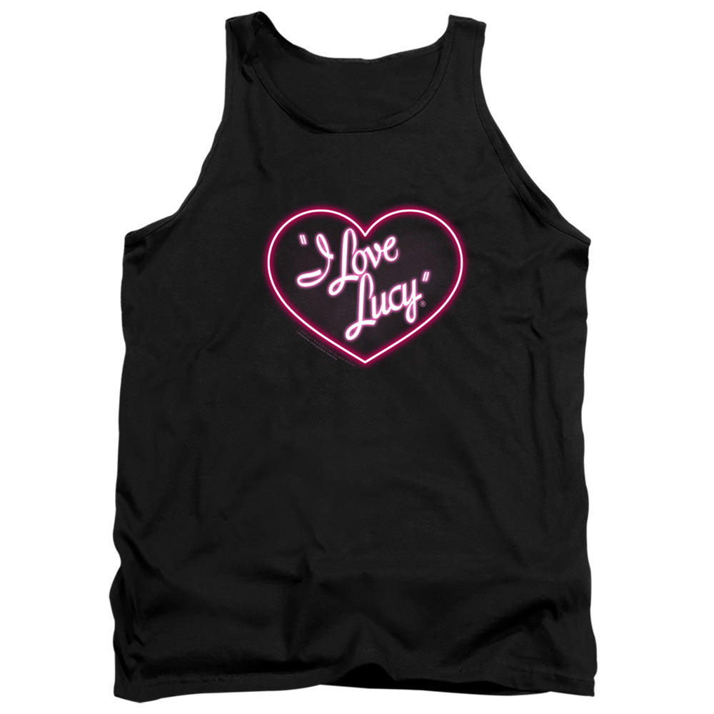 AN OFFCIALLY LICENSED I LOVE LUCY NEON LOGO ADULT UNISEX TANK TOP BLACK