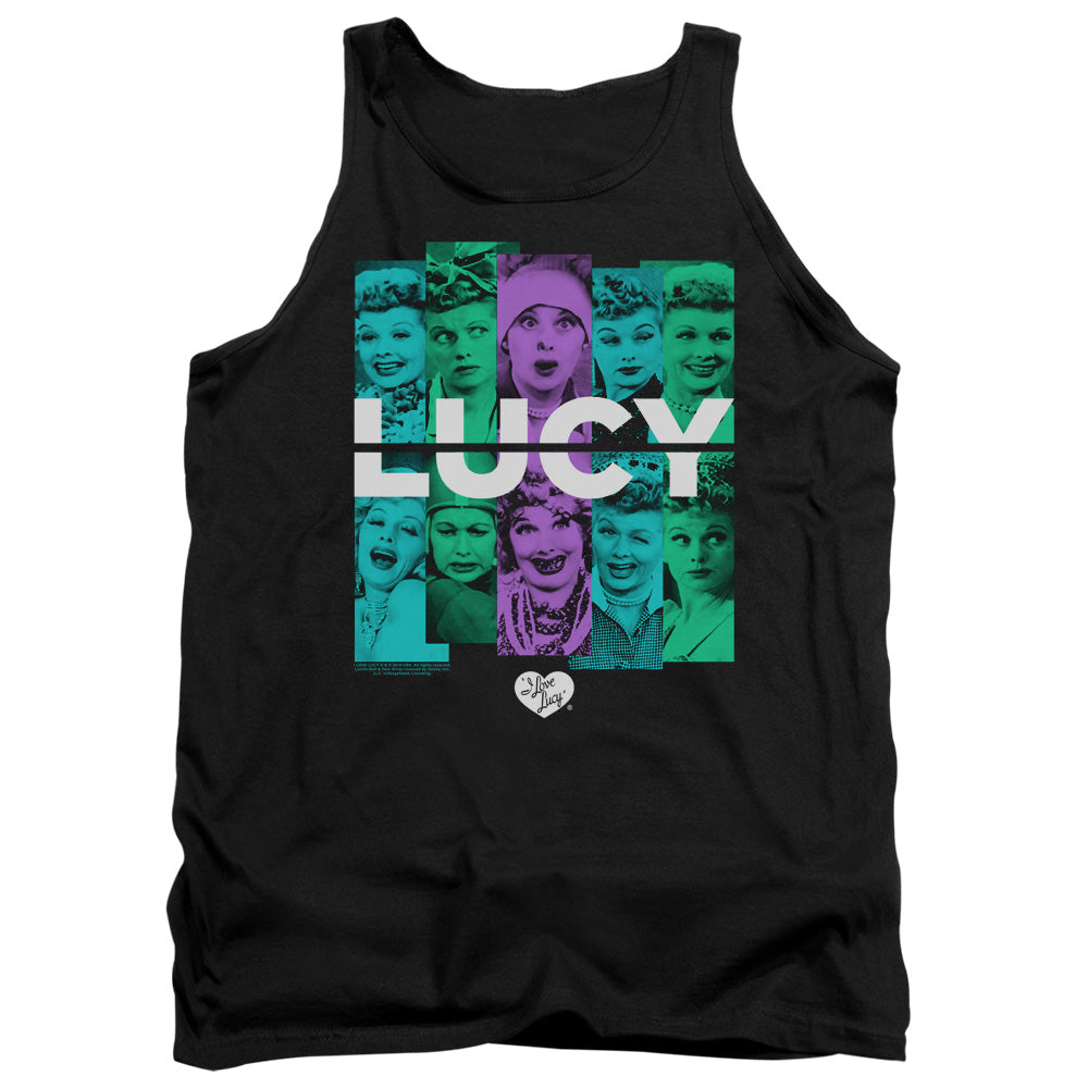 AN OFFCIALLY LICENSED I LOVE LUCY SHADES OF LUCY ADULT UNISEX TANK TOP BLACK