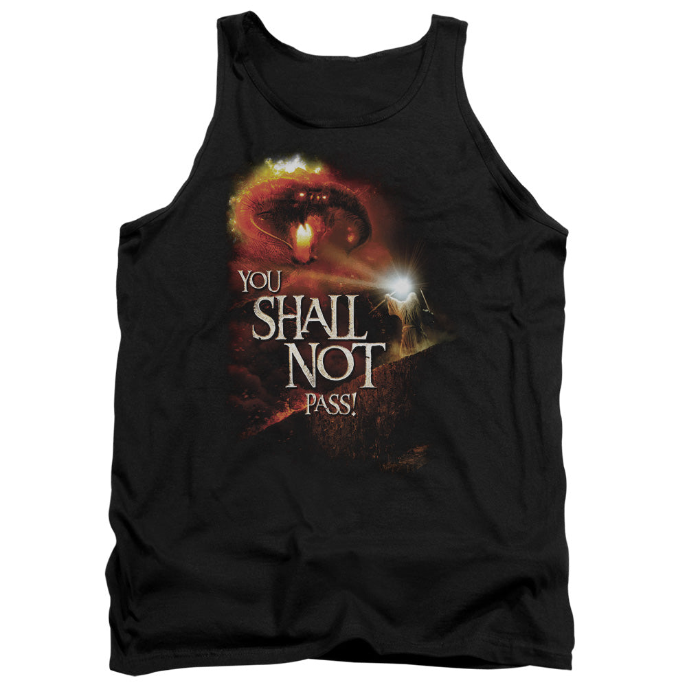 AN OFFCIALLY LICENSED LOR YOU SHALL NOT PASS ADULT UNISEX TANK TOP BLACK