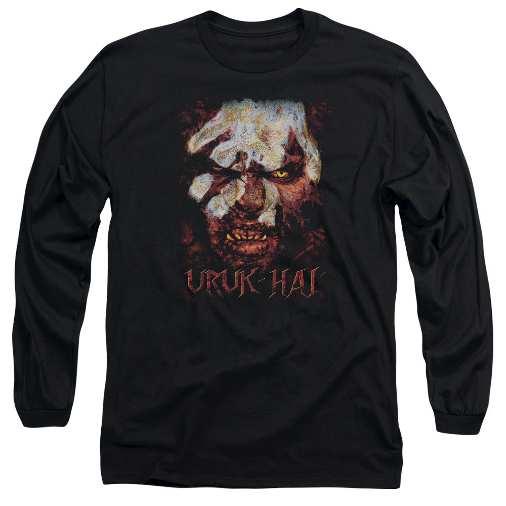 AN OFFCIALLY LICENSED LOR URUK HAI MEN'S LONG SLEEVE T-SHIRT BLACK