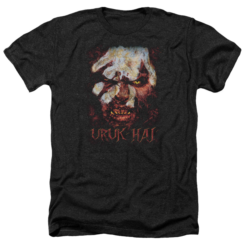 AN OFFCIALLY LICENSED LOR URUK HAI MEN'S HEATHER T-SHIRT CHARCOAL