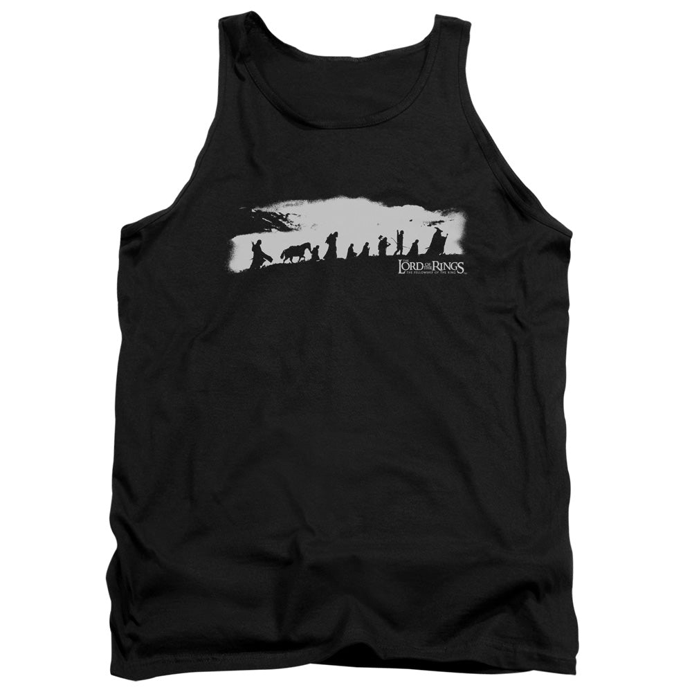 AN OFFCIALLY LICENSED LORD OF THE RINGS THE FELLOWSHIP ADULT UNISEX TANK TOP BLACK
