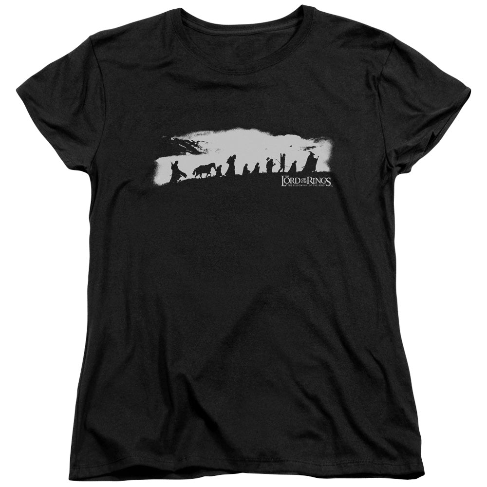 AN OFFCIALLY LICENSED LORD OF THE RINGS THE FELLOWSHIP WOMEN'S REGULAR FIT T-SHIRT BLACK