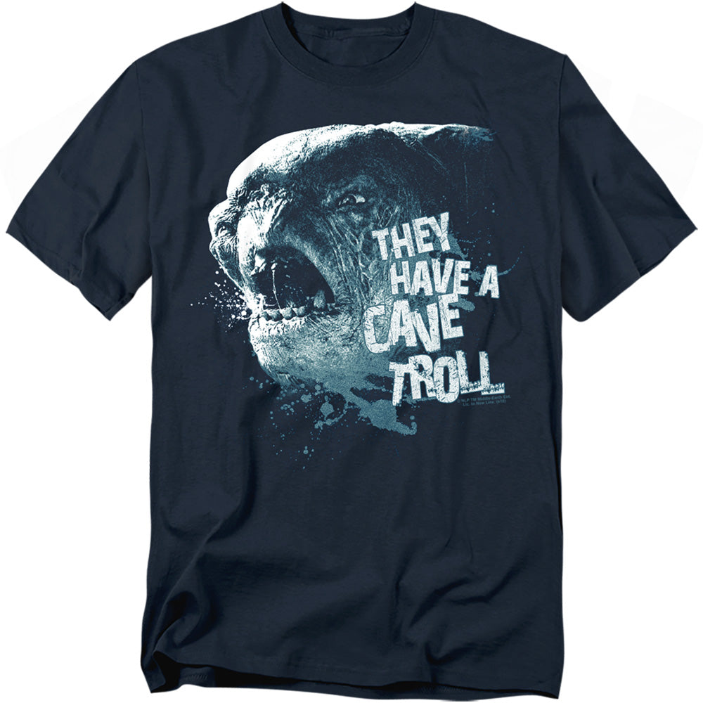 AN OFFCIALLY LICENSED LOR CAVE TROLL MEN'S REGULAR FIT T-SHIRT NAVY