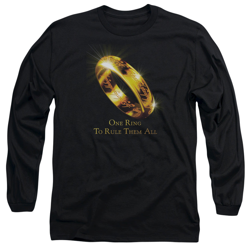 AN OFFCIALLY LICENSED LORD OF THE RINGS ONE RING TO RULE THEM ALL MEN'S LONG SLEEVE T-SHIRT BLACK