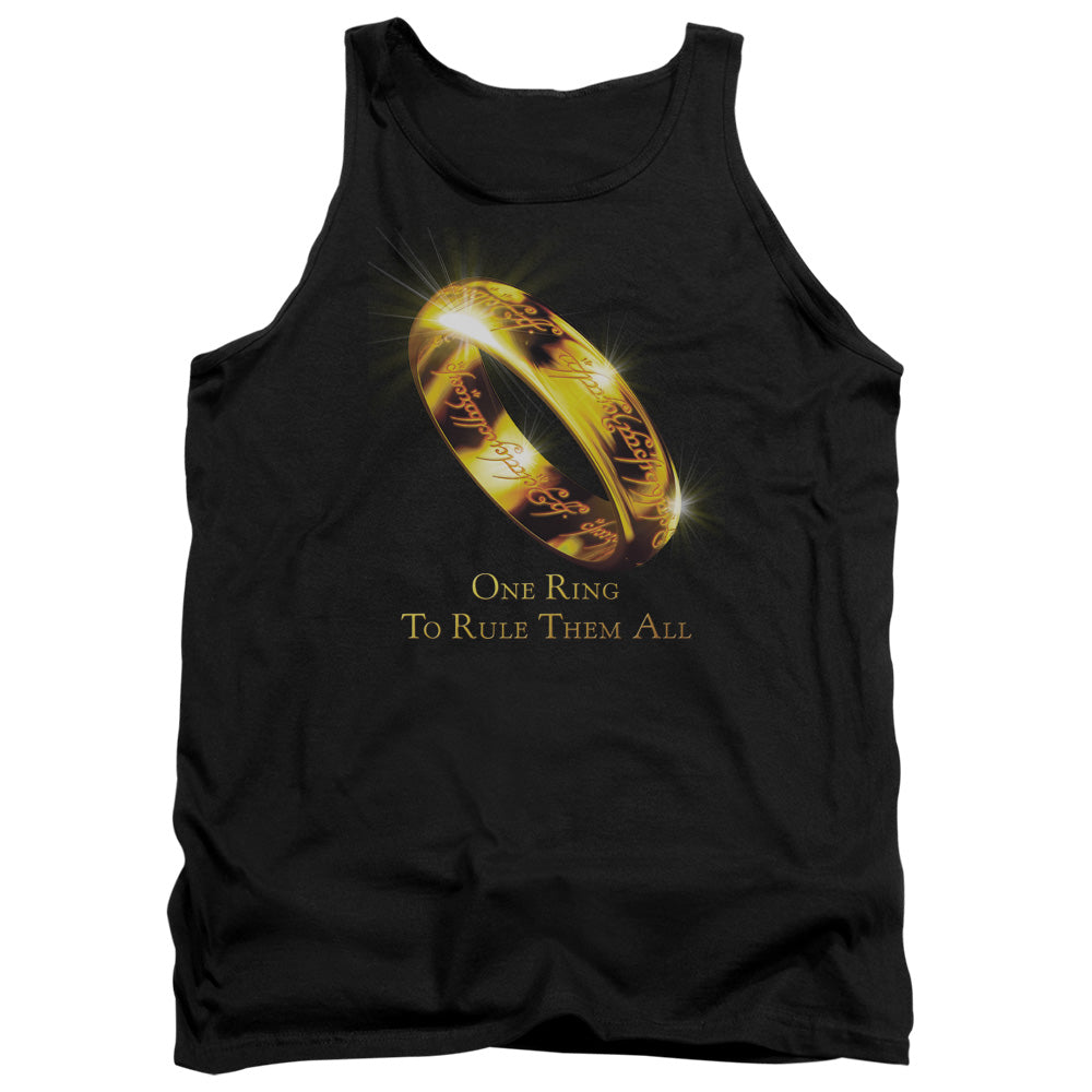 AN OFFCIALLY LICENSED LORD OF THE RINGS ONE RING TO RULE THEM ALL ADULT UNISEX TANK TOP BLACK