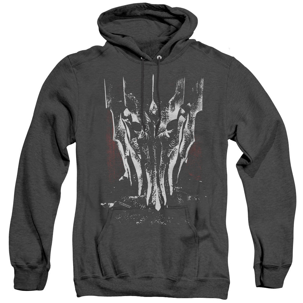 AN OFFCIALLY LICENSED LOR BIG SAURON HEAD ADULT UNISEX HEATHER PULLOVER HOODIE BLACK