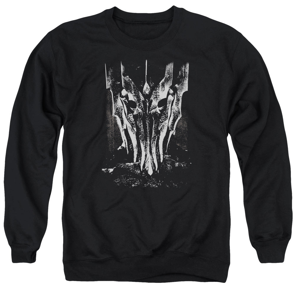AN OFFCIALLY LICENSED LOR BIG SAURON HEAD ADULT UNISEX CREWNECK SWEATSHIRT BLACK