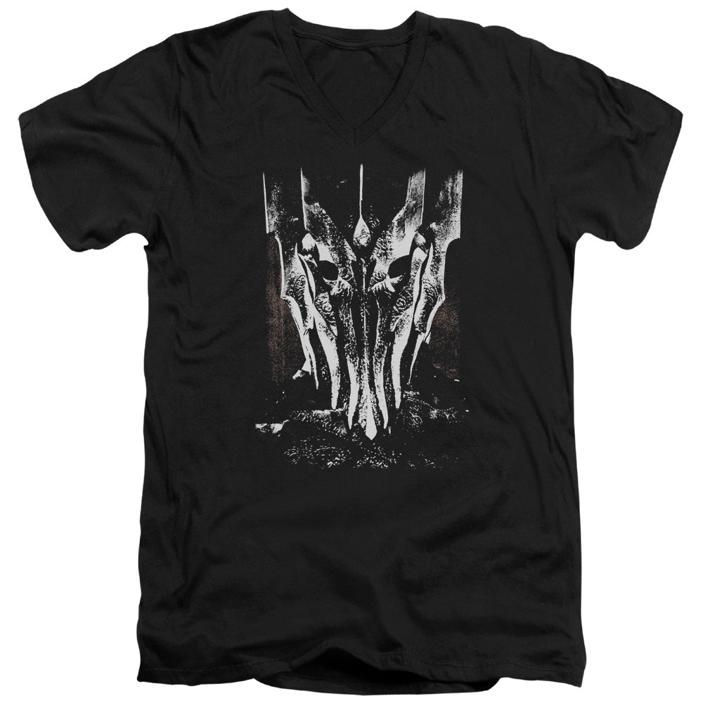 AN OFFCIALLY LICENSED LOR BIG SAURON HEAD MEN'S V-NECK T-SHIRT BLACK