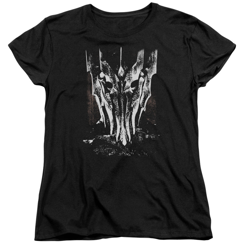 AN OFFCIALLY LICENSED LOR BIG SAURON HEAD WOMEN'S REGULAR FIT T-SHIRT BLACK