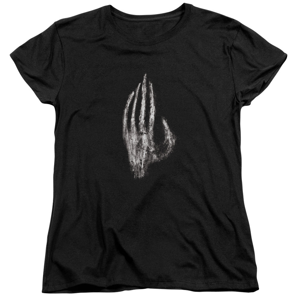 AN OFFCIALLY LICENSED LOR HAND OF SARUMAN WOMEN'S REGULAR FIT T-SHIRT BLACK
