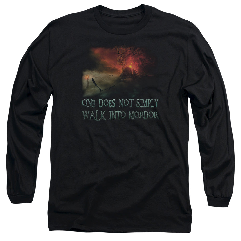 AN OFFCIALLY LICENSED LOR WALK IN MORDOR MEN'S LONG SLEEVE T-SHIRT BLACK
