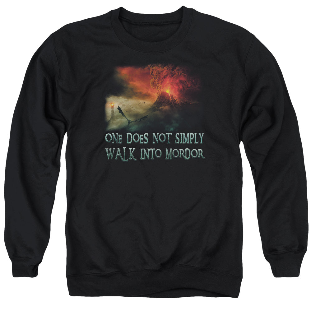 AN OFFCIALLY LICENSED LOR WALK IN MORDOR ADULT UNISEX CREWNECK SWEATSHIRT BLACK