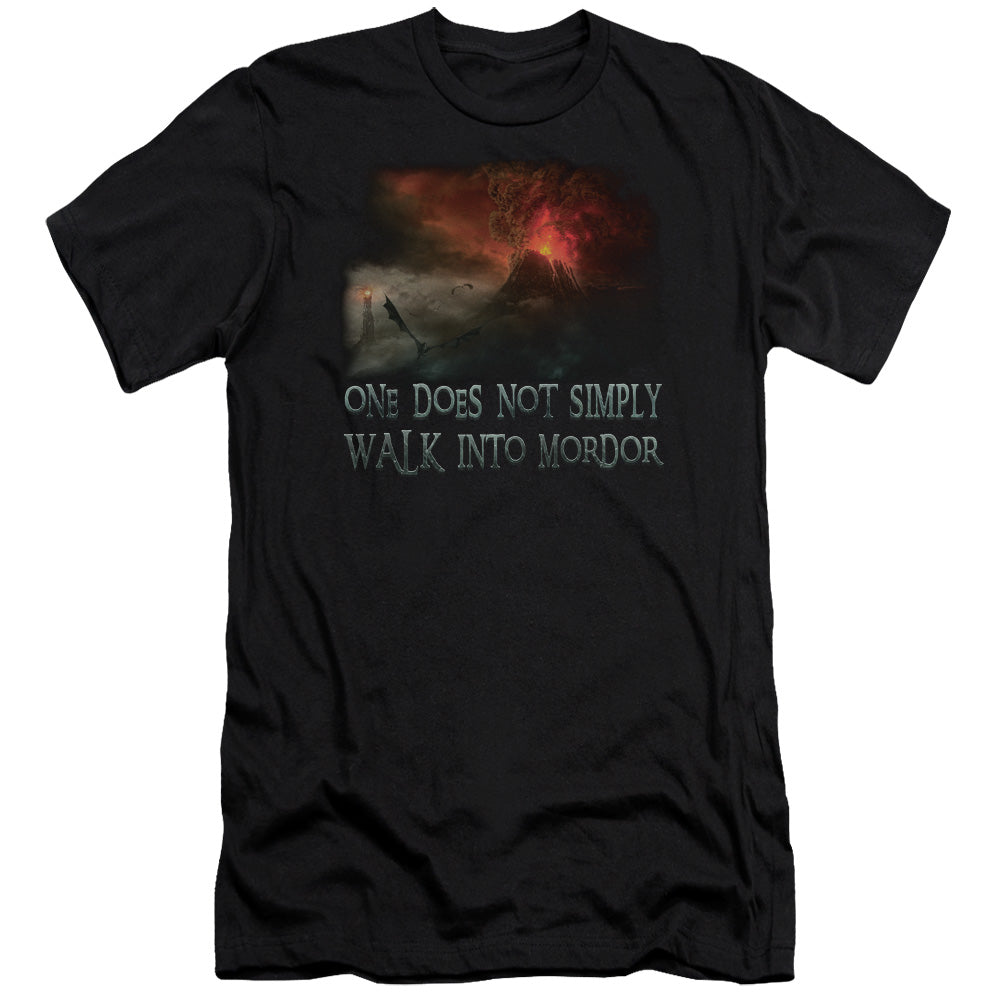 AN OFFCIALLY LICENSED LOR WALK IN MORDOR MEN'S PREMIUM SLIM FIT T-SHIRT BLACK