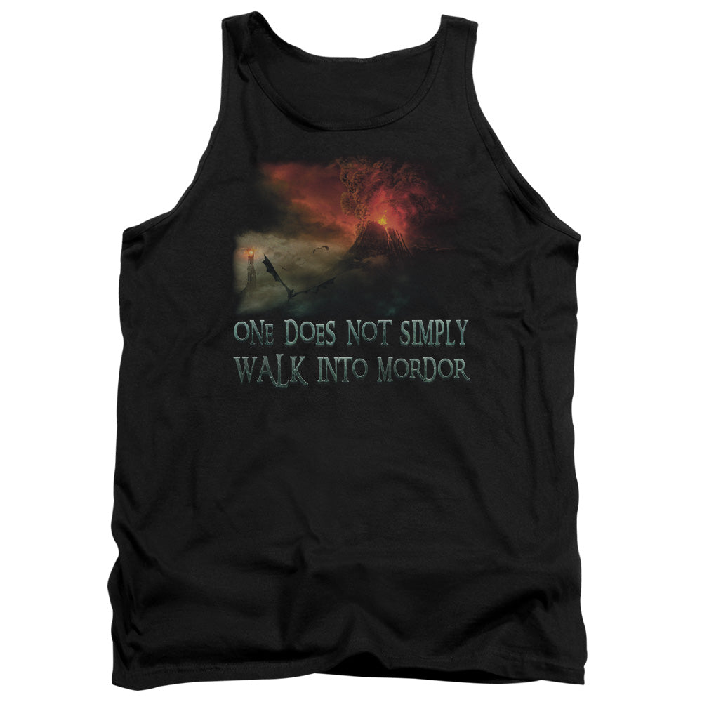 AN OFFCIALLY LICENSED LOR WALK IN MORDOR ADULT UNISEX TANK TOP BLACK