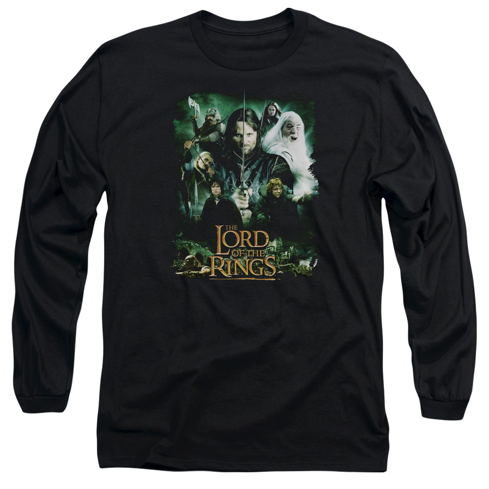 AN OFFCIALLY LICENSED LORD OF THE RINGS HERO GROUP MEN'S LONG SLEEVE T-SHIRT BLACK