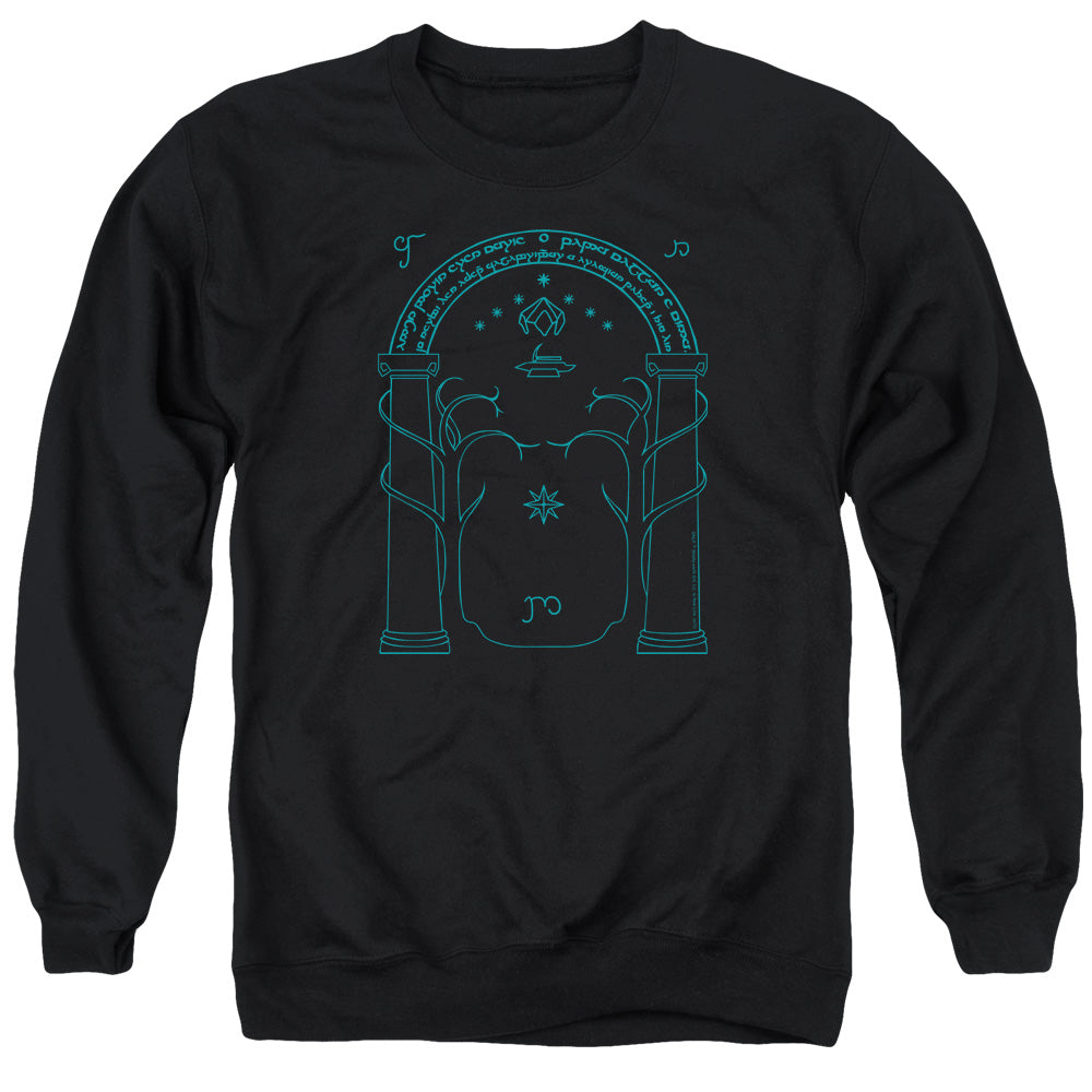 AN OFFCIALLY LICENSED LORD OF THE RINGS DOORS OF DURIN ADULT UNISEX CREWNECK SWEATSHIRT BLACK