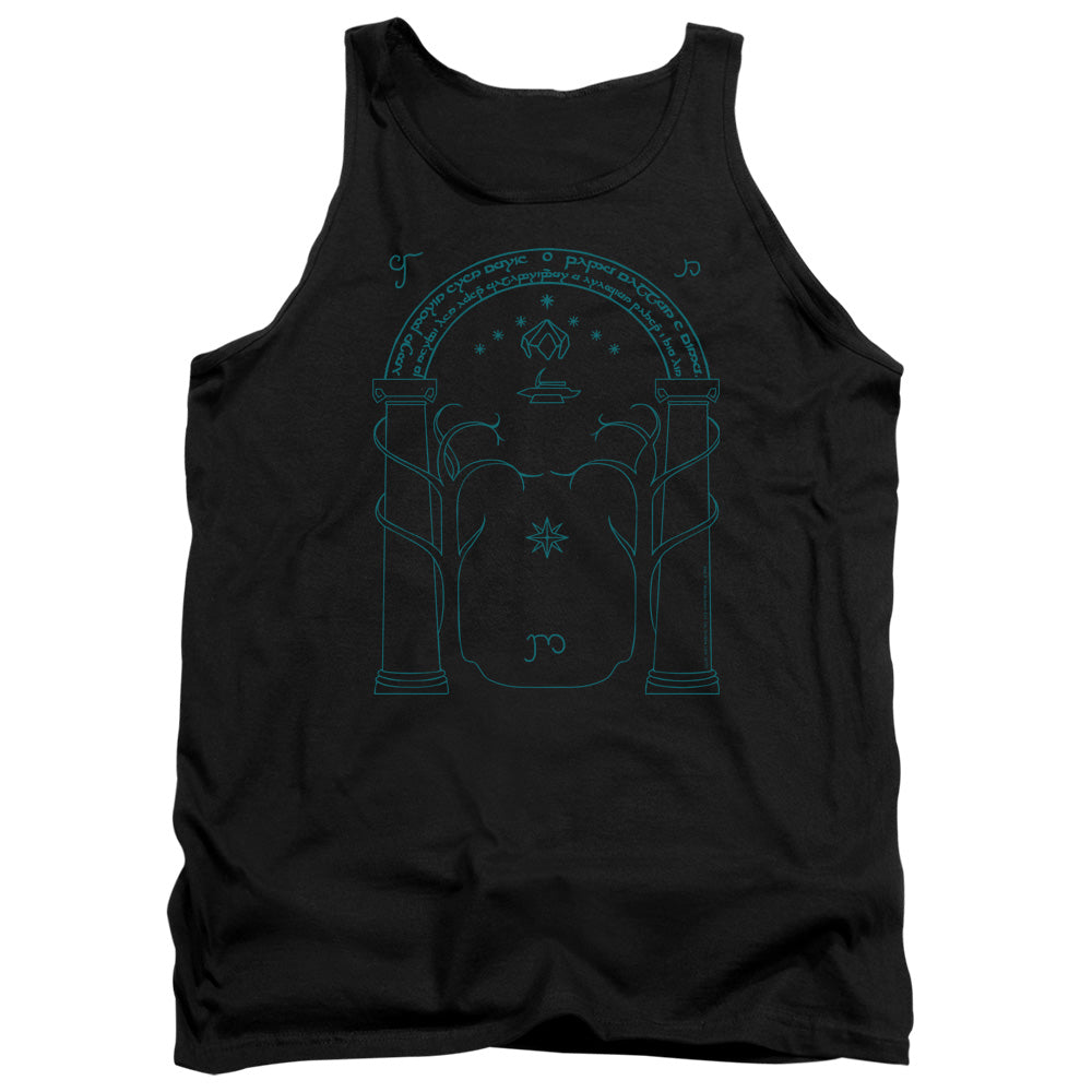 AN OFFCIALLY LICENSED LORD OF THE RINGS DOORS OF DURIN ADULT UNISEX TANK TOP BLACK