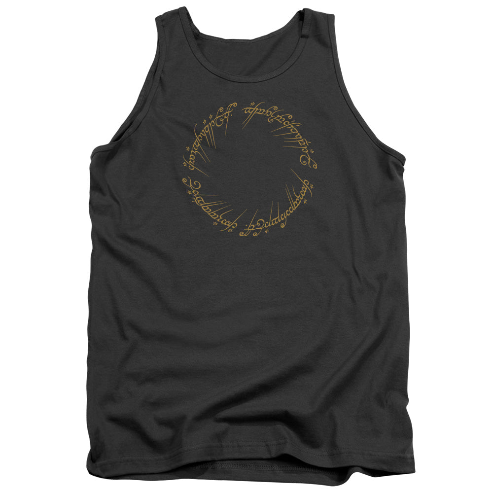 AN OFFCIALLY LICENSED LORD OF THE RINGS ONE RING ADULT UNISEX TANK TOP CHARCOAL