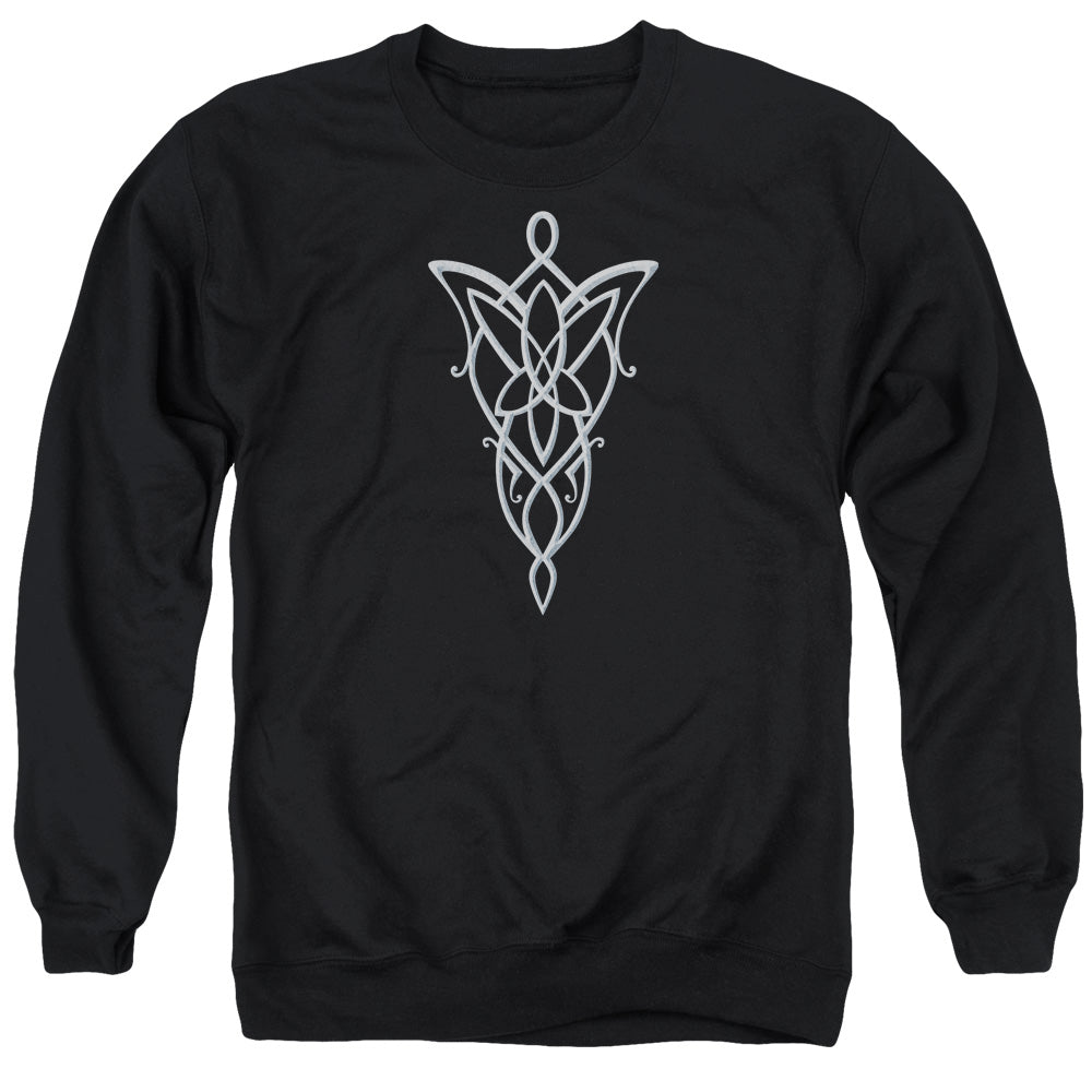 AN OFFCIALLY LICENSED LORD OF THE RINGS ARWEN NECKLACE ADULT UNISEX CREWNECK SWEATSHIRT BLACK