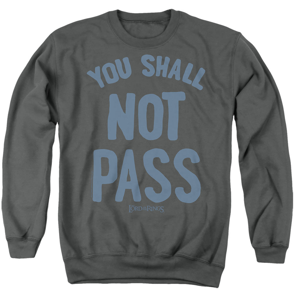 AN OFFCIALLY LICENSED LORD OF THE RINGS THE ALMIGHTY GANDALF ADULT UNISEX CREWNECK SWEATSHIRT CHARCOAL