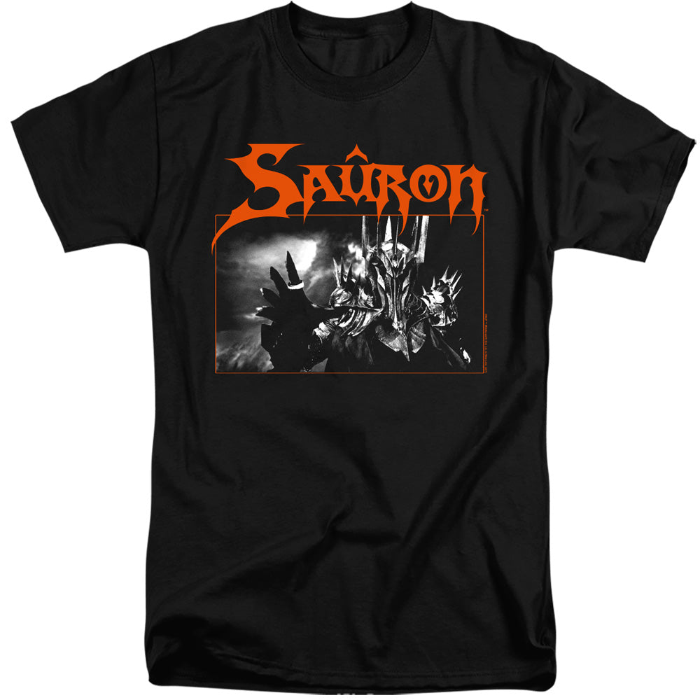 AN OFFCIALLY LICENSED LORD OF THE RINGS SAURON MEN'S TALL FIT T-SHIRT BLACK