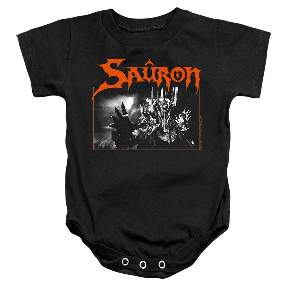 AN OFFCIALLY LICENSED LORD OF THE RINGS SAURON BABY BODYSUIT BLACK
