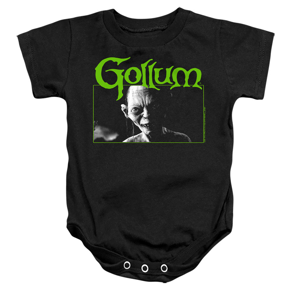 AN OFFCIALLY LICENSED LORD OF THE RINGS GOLLUM BABY BODYSUIT BLACK