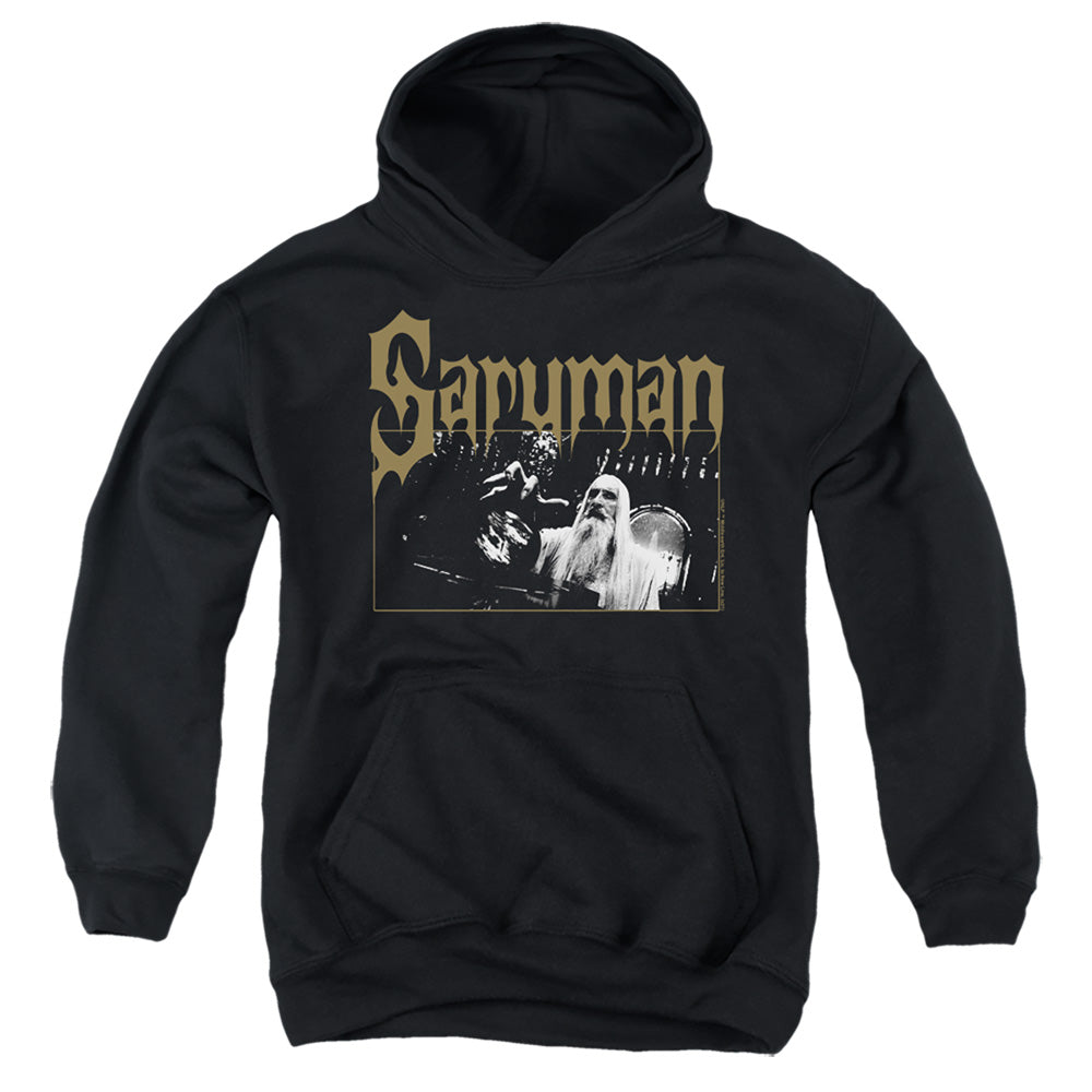 AN OFFCIALLY LICENSED LORD OF THE RINGS SARUMAN YOUTH HOODIE BLACK