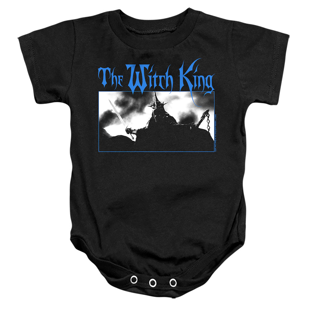 AN OFFCIALLY LICENSED LORD OF THE RINGS THE WITCH KING BABY BODYSUIT BLACK