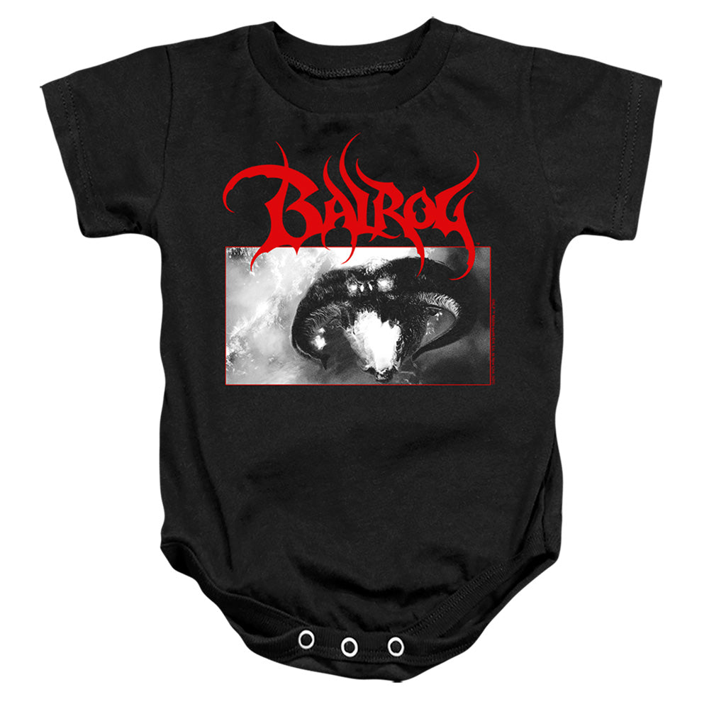 AN OFFCIALLY LICENSED LORD OF THE RINGS BALROG BABY BODYSUIT BLACK