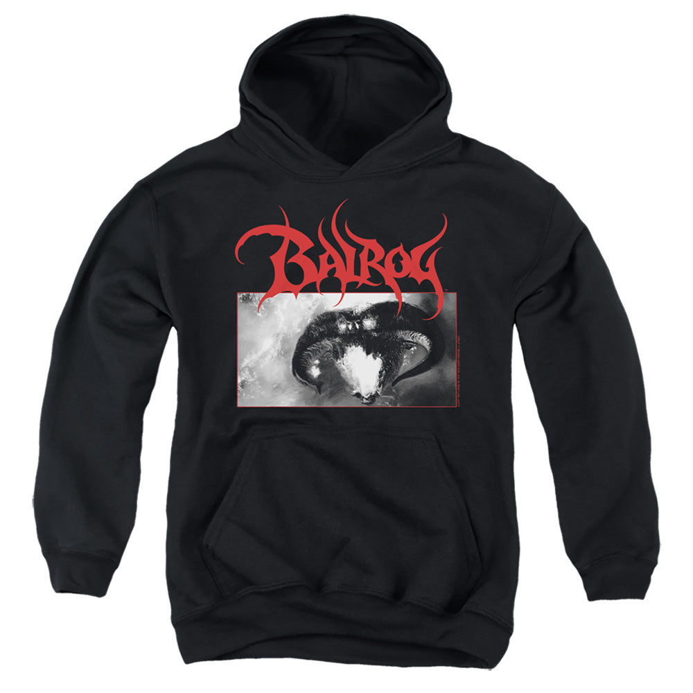 AN OFFCIALLY LICENSED LORD OF THE RINGS BALROG YOUTH HOODIE BLACK