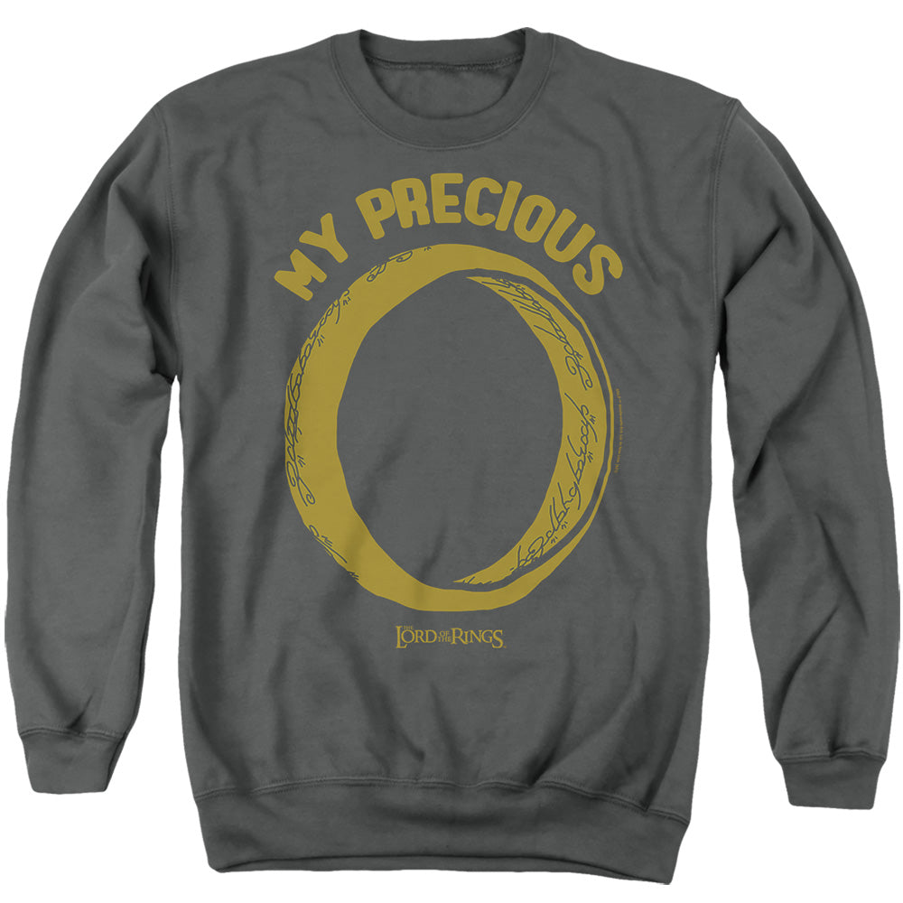 AN OFFCIALLY LICENSED LORD OF THE RINGS THE GOLLUM ADULT UNISEX CREWNECK SWEATSHIRT CHARCOAL