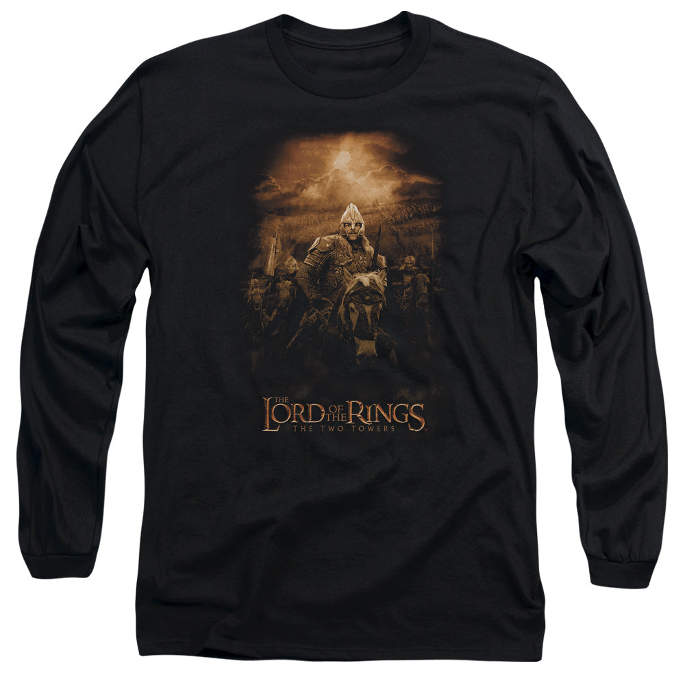 AN OFFCIALLY LICENSED LOR RIDERS OF ROHAN MEN'S LONG SLEEVE T-SHIRT BLACK