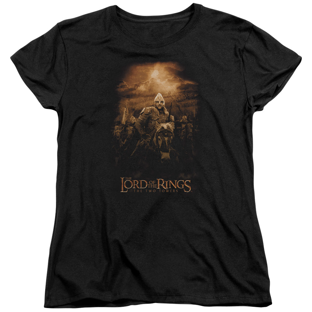 AN OFFCIALLY LICENSED LOR RIDERS OF ROHAN WOMEN'S REGULAR FIT T-SHIRT BLACK