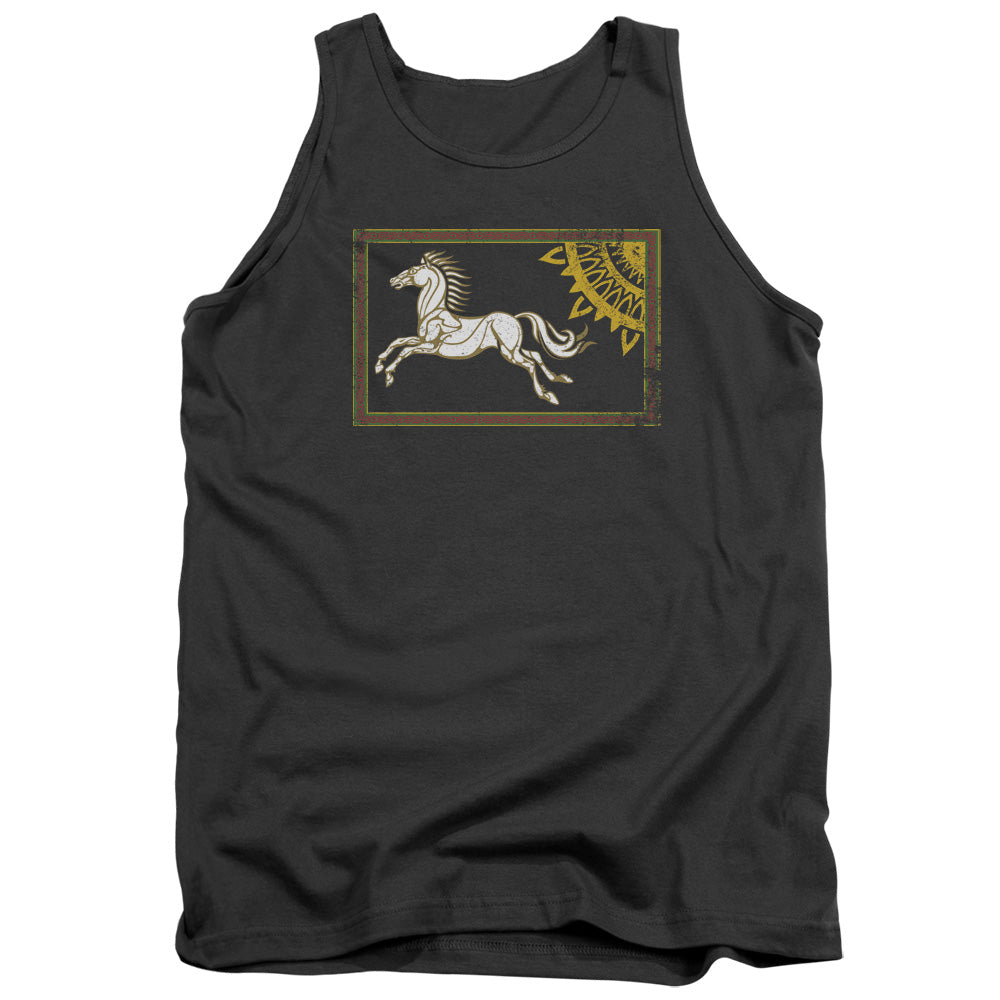 AN OFFCIALLY LICENSED LOR ROHAN BANNER ADULT UNISEX TANK TOP CHARCOAL