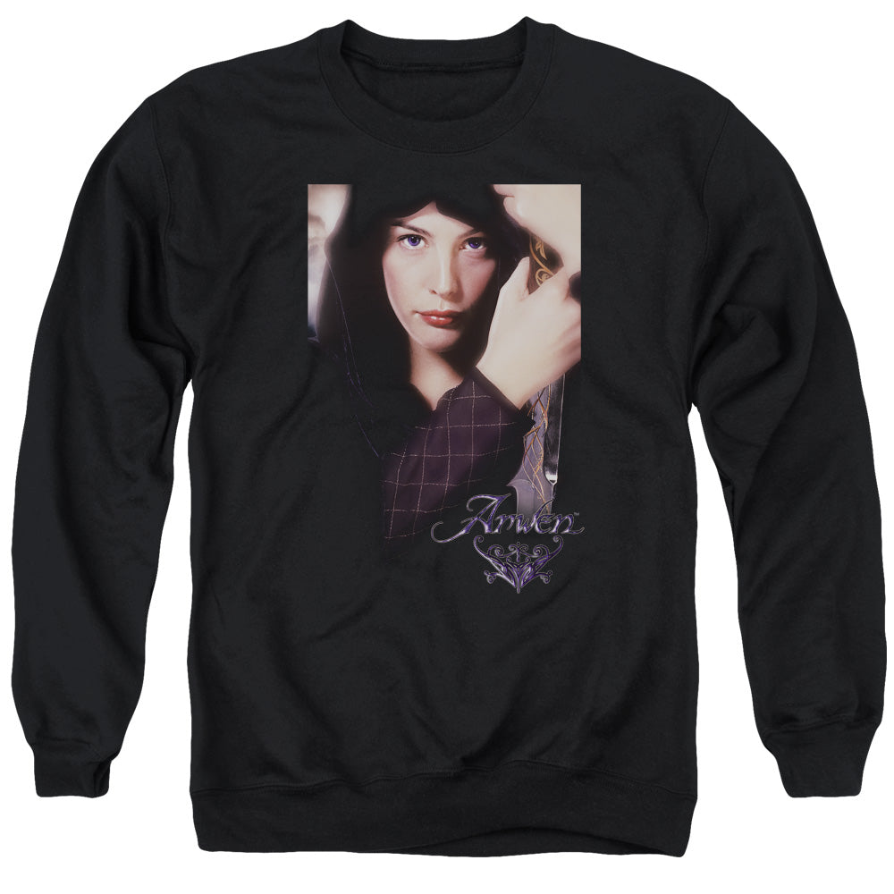 AN OFFCIALLY LICENSED LOR ARWEN ADULT UNISEX CREWNECK SWEATSHIRT BLACK