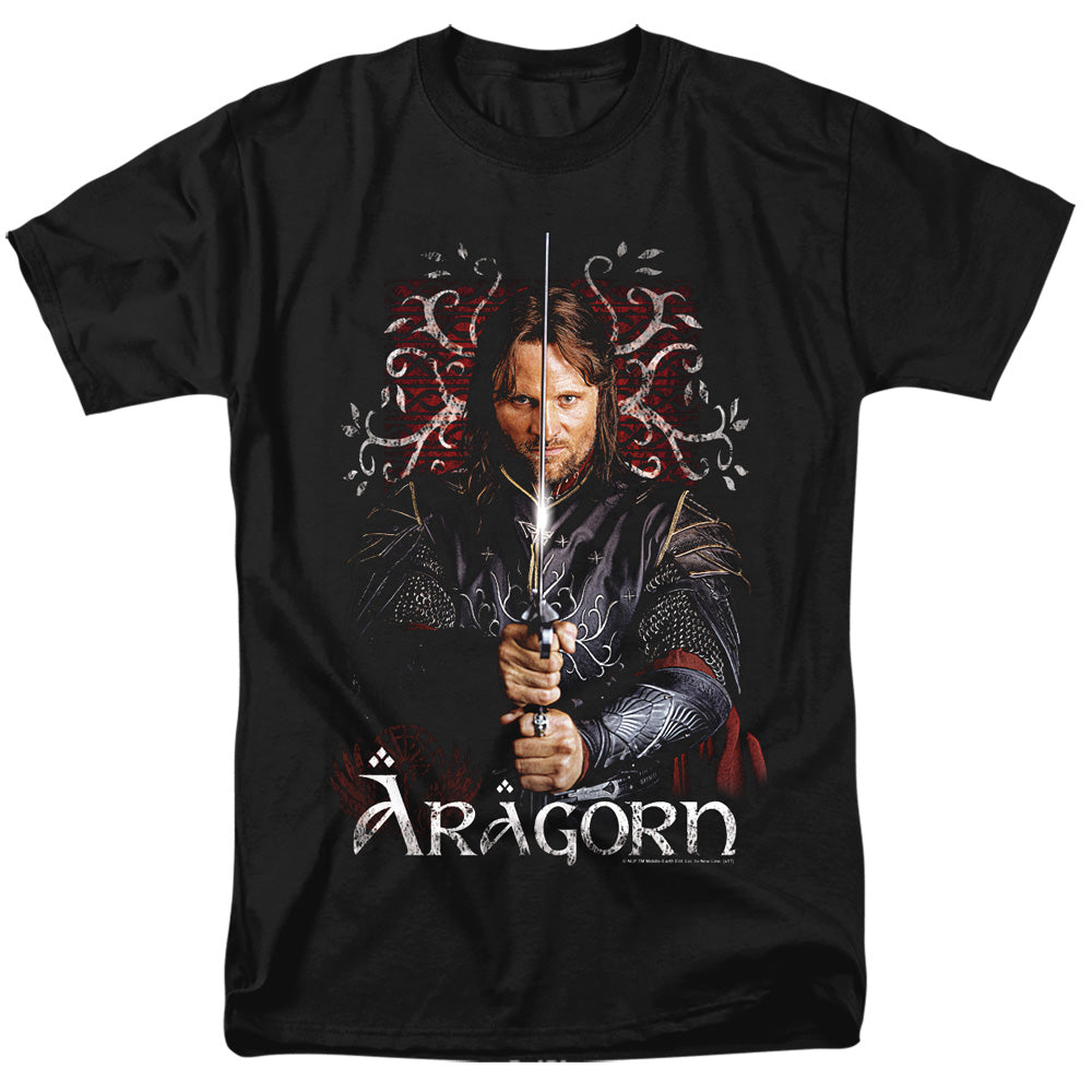 AN OFFCIALLY LICENSED LOR ARAGORN MEN'S REGULAR FIT T-SHIRT BLACK